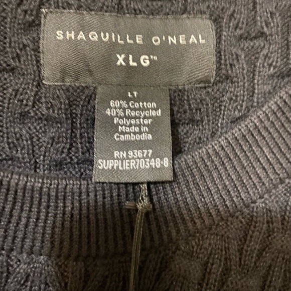 Shaquille O’Neal men’s Sweater black NWT size Large Tall - Picture 4 of 8